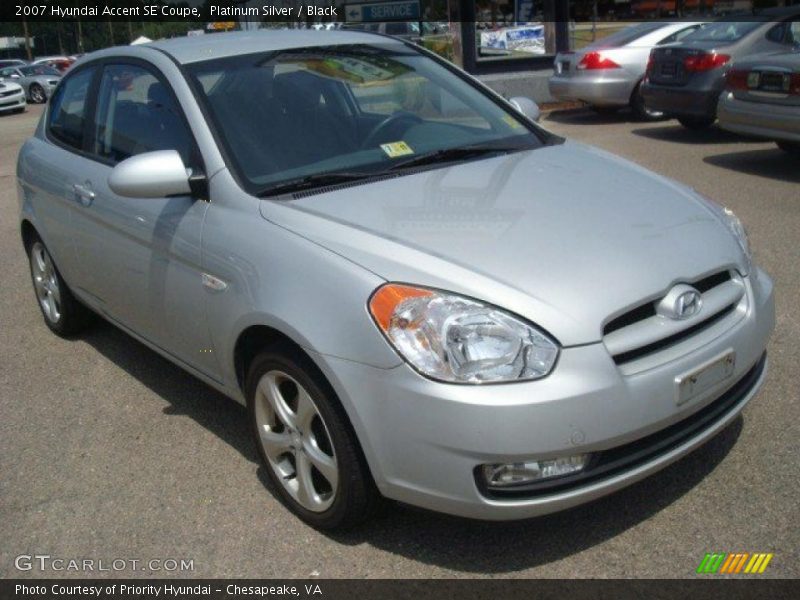 Platinum Silver / Black 2007 Hyundai Accent SE Coupe