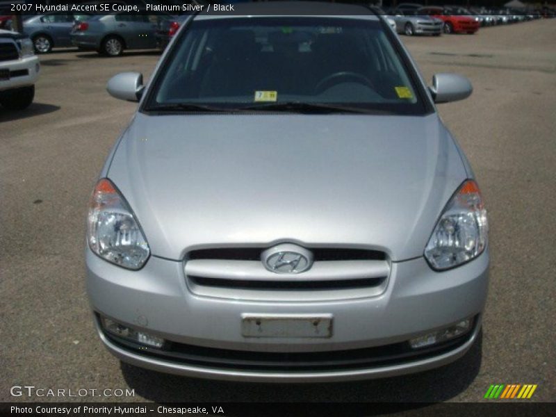 Platinum Silver / Black 2007 Hyundai Accent SE Coupe