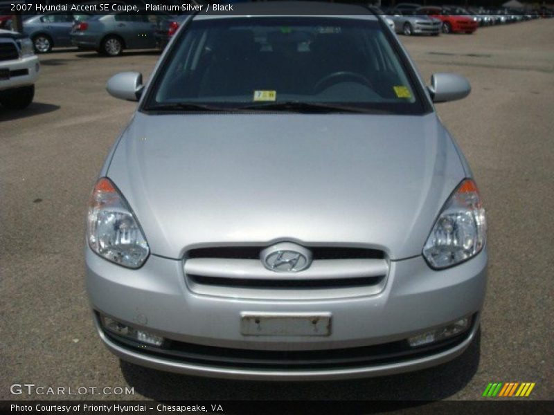 Platinum Silver / Black 2007 Hyundai Accent SE Coupe