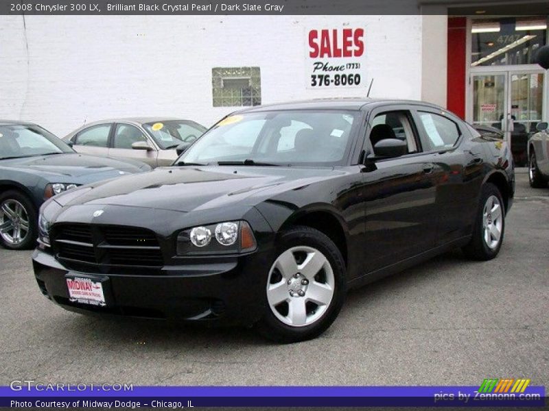 Brilliant Black Crystal Pearl / Dark Slate Gray 2008 Chrysler 300 LX
