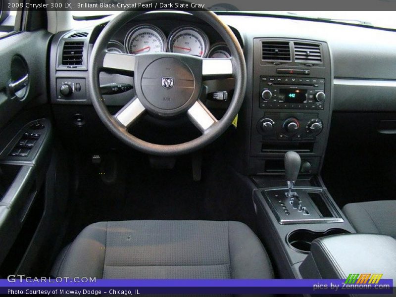 Brilliant Black Crystal Pearl / Dark Slate Gray 2008 Chrysler 300 LX