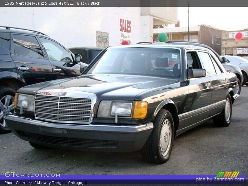 Black / Black 1989 Mercedes-Benz S Class 420 SEL