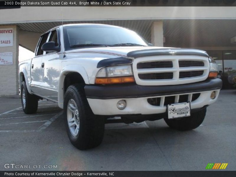 Bright White / Dark Slate Gray 2003 Dodge Dakota Sport Quad Cab 4x4