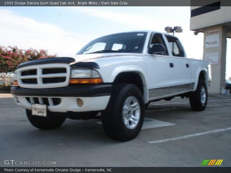Bright White / Dark Slate Gray 2003 Dodge Dakota Sport Quad Cab 4x4
