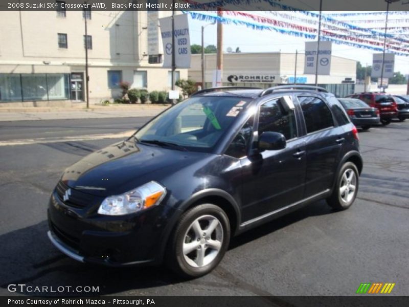 Black Pearl Metallic / Black 2008 Suzuki SX4 Crossover AWD