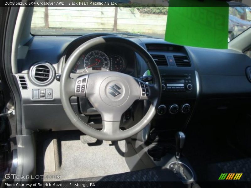 Black Pearl Metallic / Black 2008 Suzuki SX4 Crossover AWD