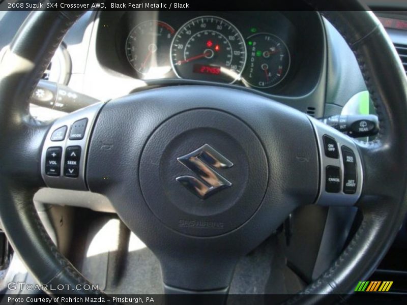 Black Pearl Metallic / Black 2008 Suzuki SX4 Crossover AWD