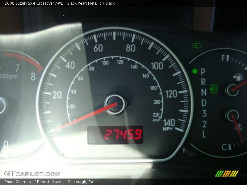 Black Pearl Metallic / Black 2008 Suzuki SX4 Crossover AWD