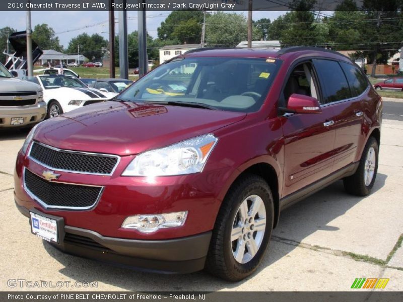 Red Jewel Tintcoat / Dark Gray/Light Gray 2010 Chevrolet Traverse LT AWD
