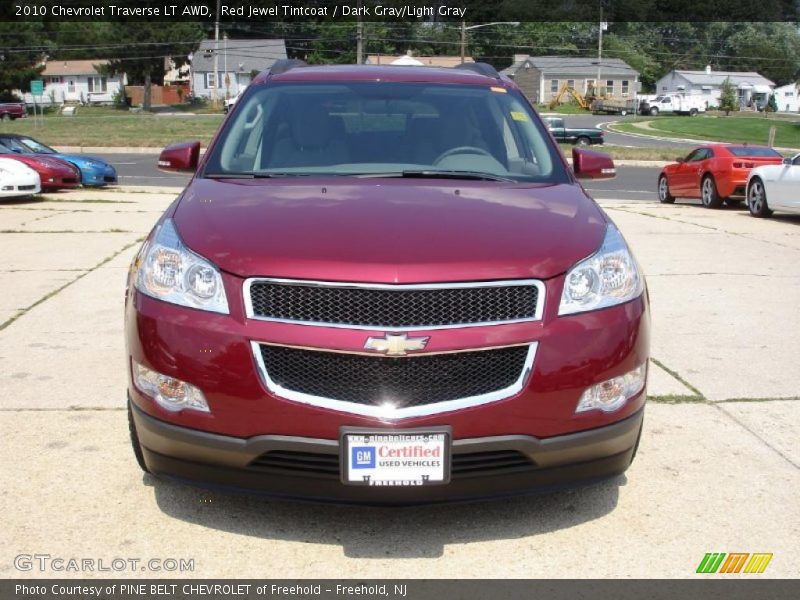 Red Jewel Tintcoat / Dark Gray/Light Gray 2010 Chevrolet Traverse LT AWD