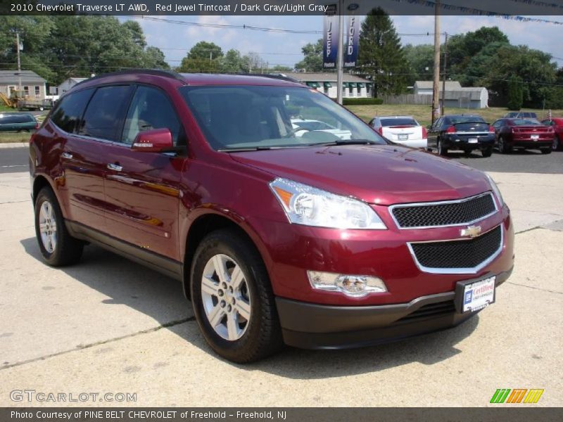 Red Jewel Tintcoat / Dark Gray/Light Gray 2010 Chevrolet Traverse LT AWD