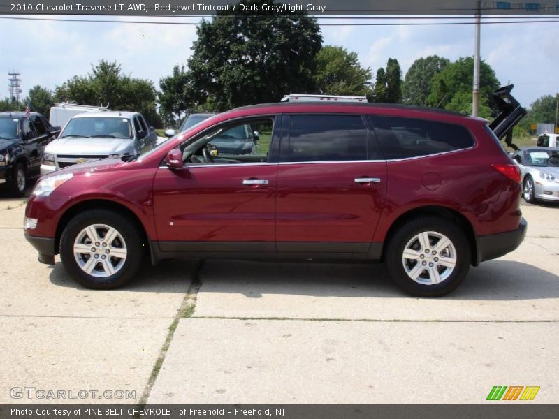 Red Jewel Tintcoat / Dark Gray/Light Gray 2010 Chevrolet Traverse LT AWD