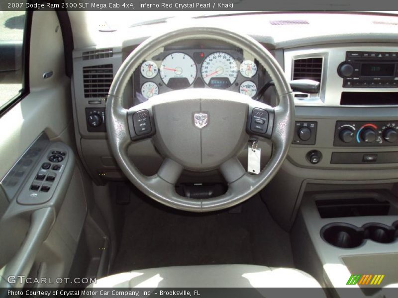 Inferno Red Crystal Pearl / Khaki 2007 Dodge Ram 2500 SLT Mega Cab 4x4