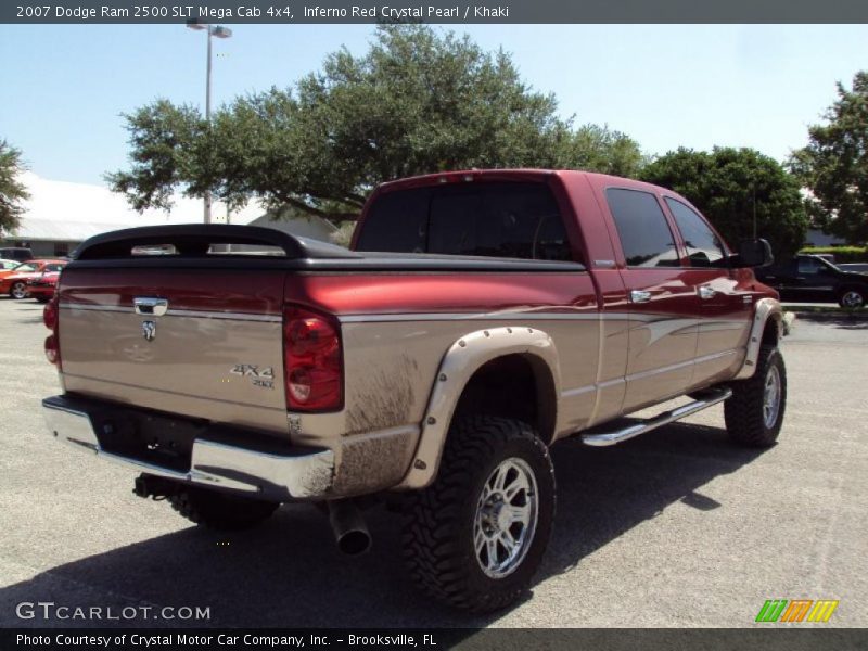 Inferno Red Crystal Pearl / Khaki 2007 Dodge Ram 2500 SLT Mega Cab 4x4