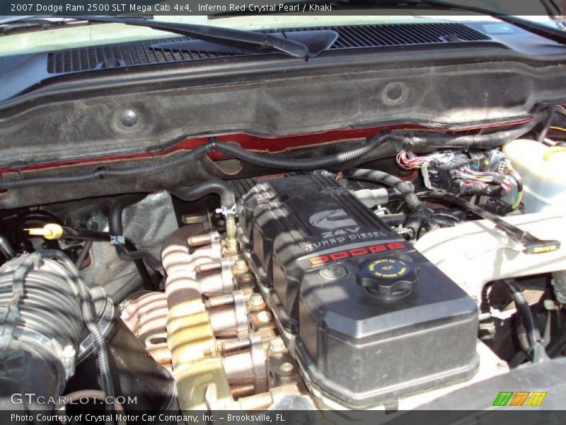 Inferno Red Crystal Pearl / Khaki 2007 Dodge Ram 2500 SLT Mega Cab 4x4