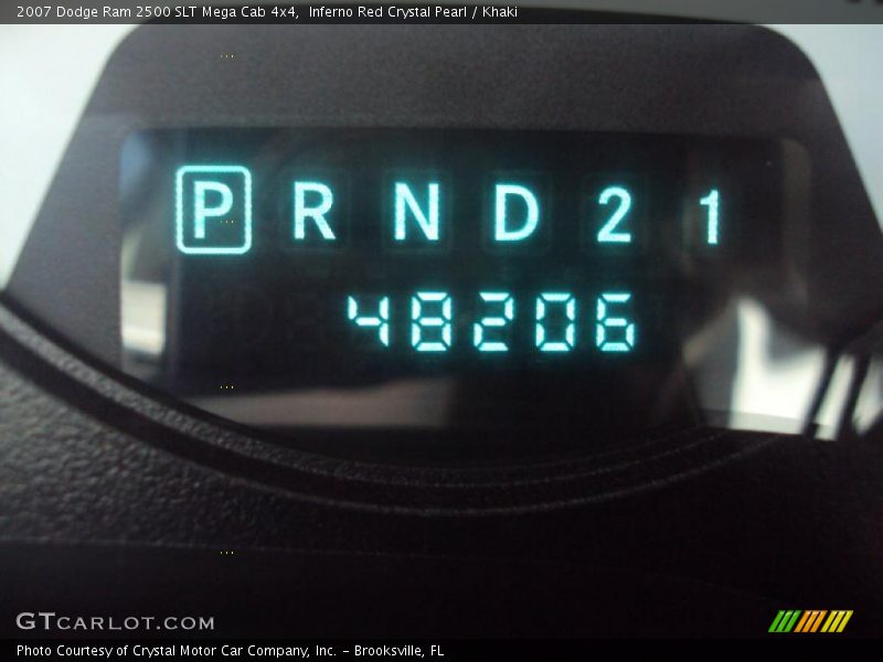 Inferno Red Crystal Pearl / Khaki 2007 Dodge Ram 2500 SLT Mega Cab 4x4