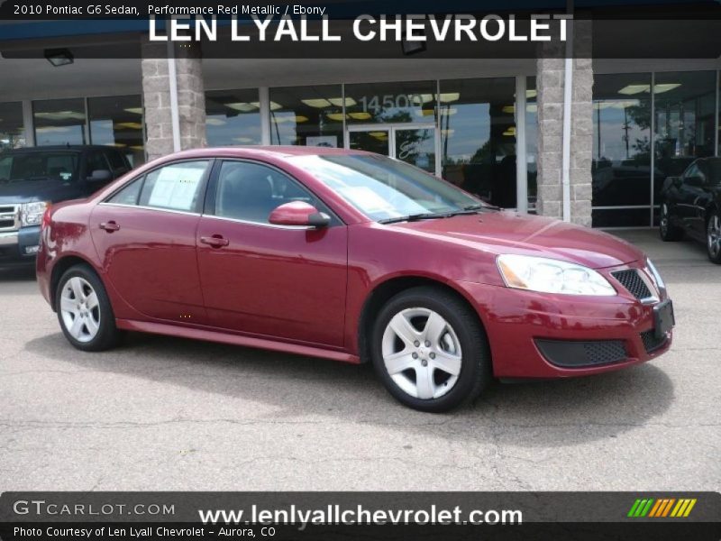 Performance Red Metallic / Ebony 2010 Pontiac G6 Sedan