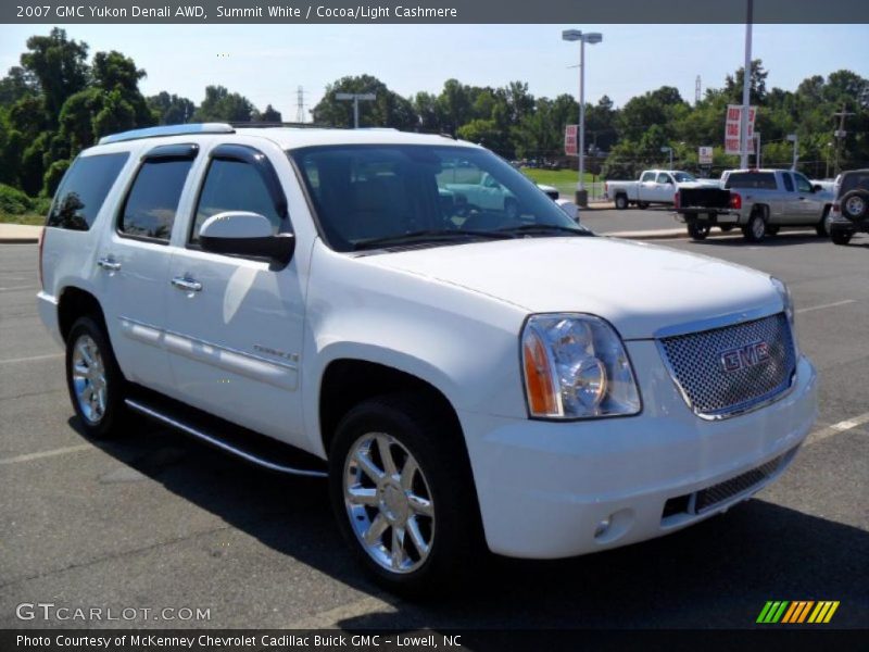 Summit White / Cocoa/Light Cashmere 2007 GMC Yukon Denali AWD