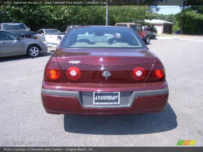 Dark Carmine Red Metallic / Medium Gray 2002 Chevrolet Impala LS