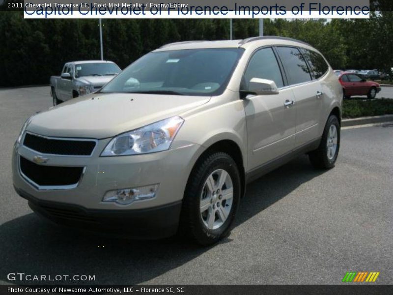 Gold Mist Metallic / Ebony/Ebony 2011 Chevrolet Traverse LT