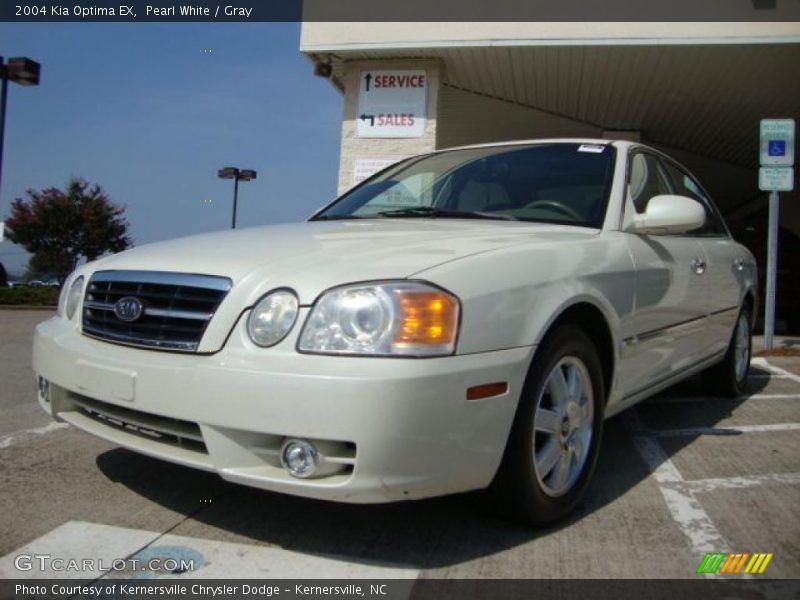 Pearl White / Gray 2004 Kia Optima EX