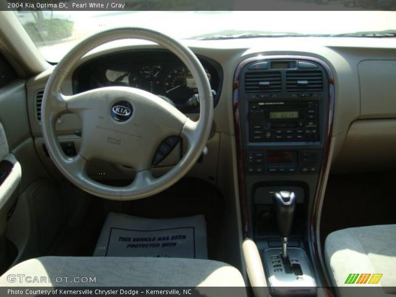 Pearl White / Gray 2004 Kia Optima EX