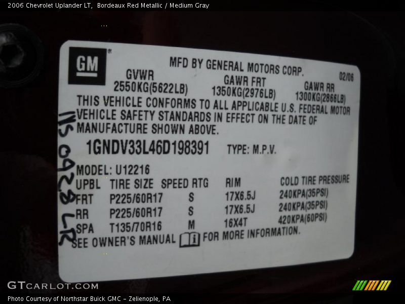 Bordeaux Red Metallic / Medium Gray 2006 Chevrolet Uplander LT