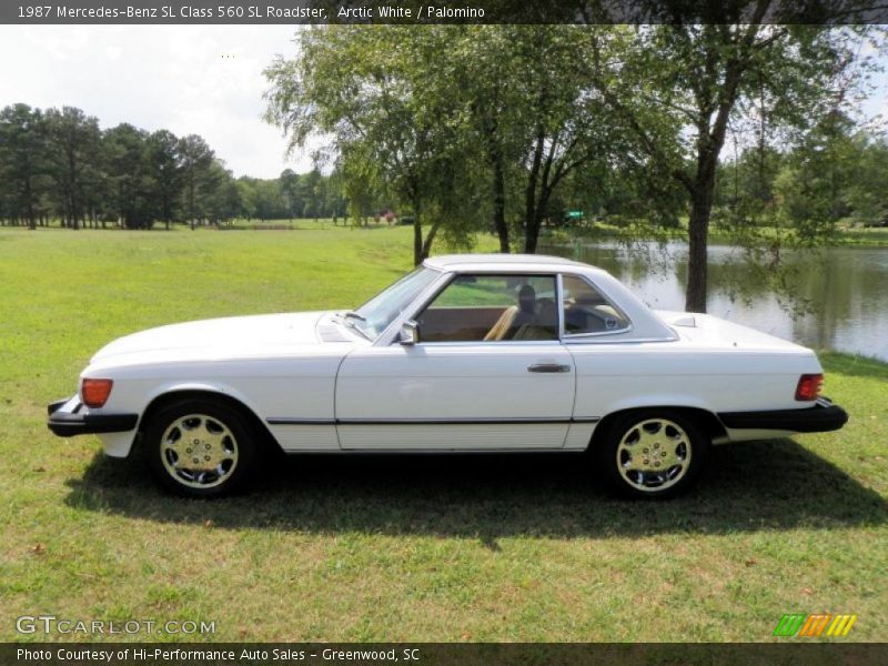 Arctic White / Palomino 1987 Mercedes-Benz SL Class 560 SL Roadster