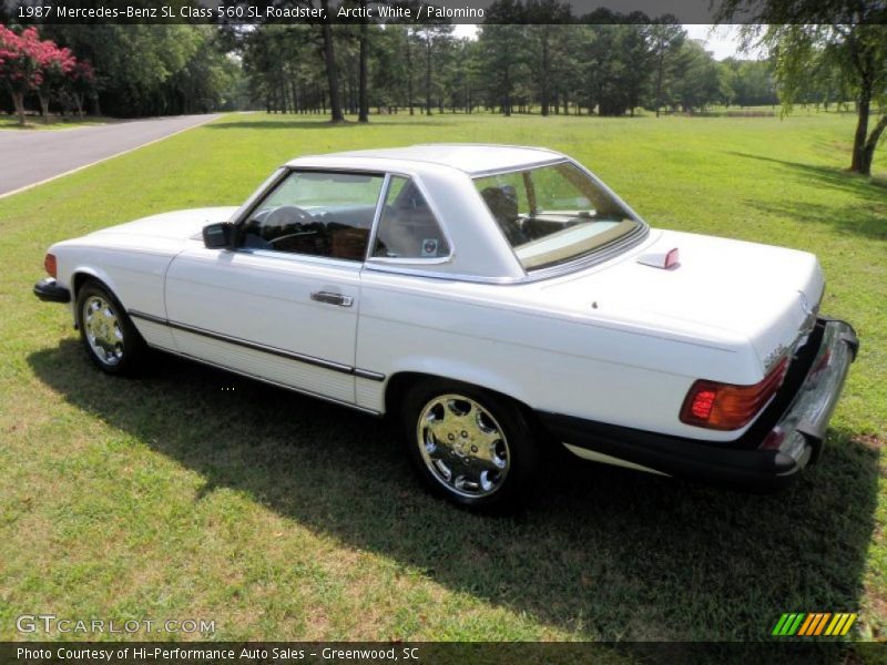 Arctic White / Palomino 1987 Mercedes-Benz SL Class 560 SL Roadster