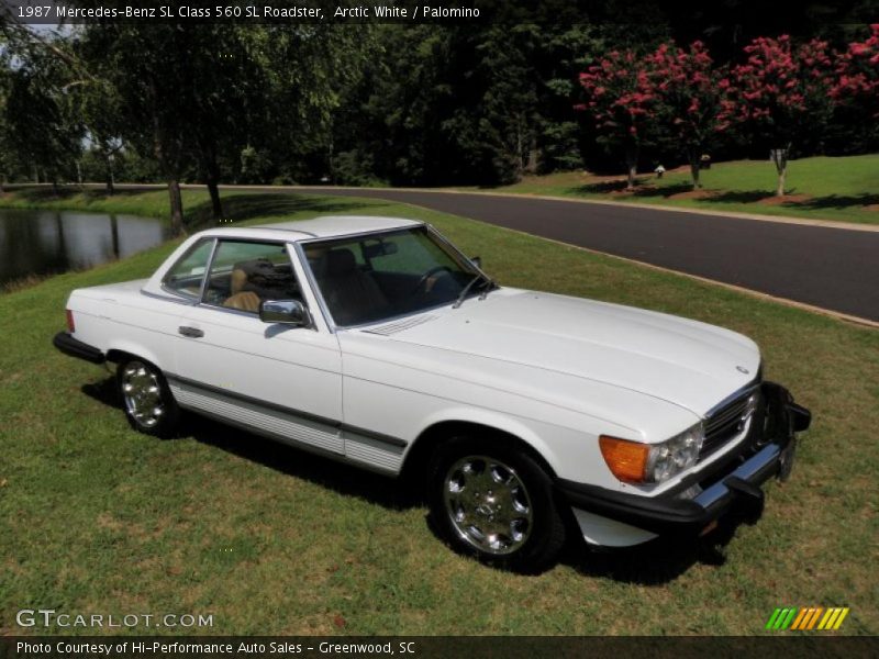 Arctic White / Palomino 1987 Mercedes-Benz SL Class 560 SL Roadster