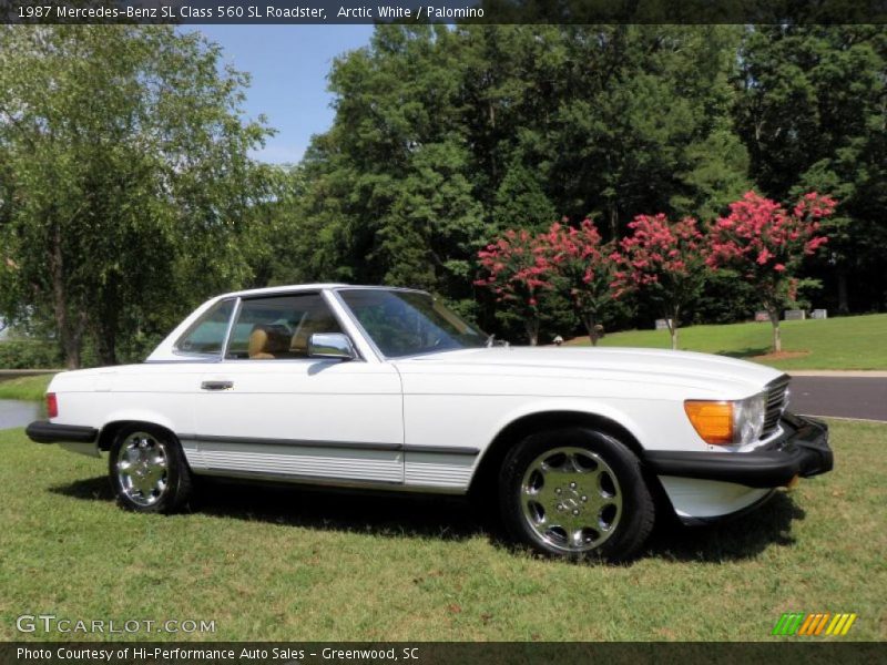 Arctic White / Palomino 1987 Mercedes-Benz SL Class 560 SL Roadster