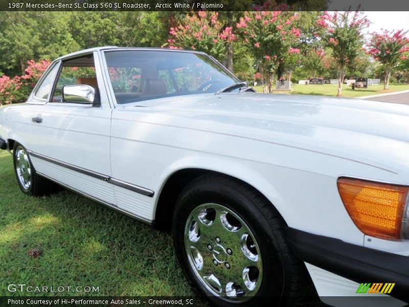 Arctic White / Palomino 1987 Mercedes-Benz SL Class 560 SL Roadster