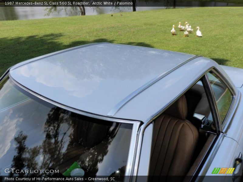 Arctic White / Palomino 1987 Mercedes-Benz SL Class 560 SL Roadster