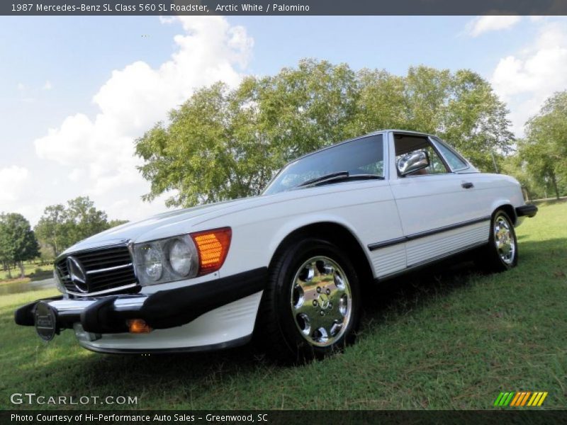 Arctic White / Palomino 1987 Mercedes-Benz SL Class 560 SL Roadster