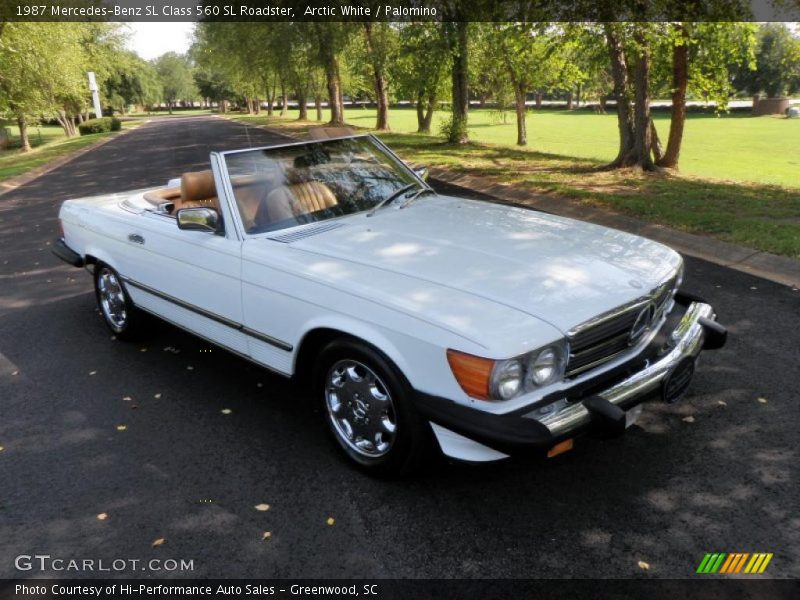 Arctic White / Palomino 1987 Mercedes-Benz SL Class 560 SL Roadster