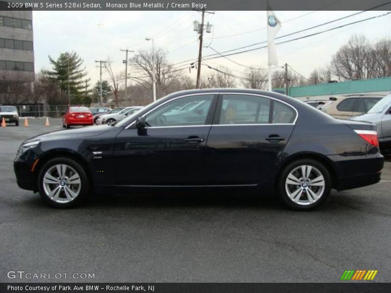 Monaco Blue Metallic / Cream Beige 2009 BMW 5 Series 528xi Sedan
