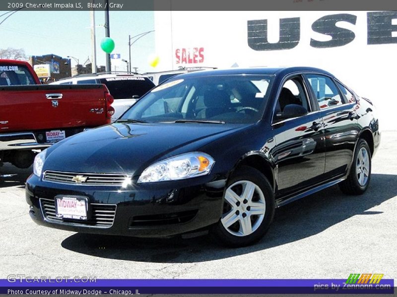 Black / Gray 2009 Chevrolet Impala LS