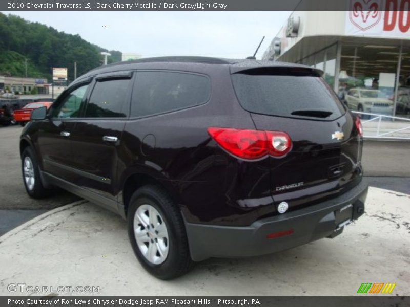 Dark Cherry Metallic / Dark Gray/Light Gray 2010 Chevrolet Traverse LS