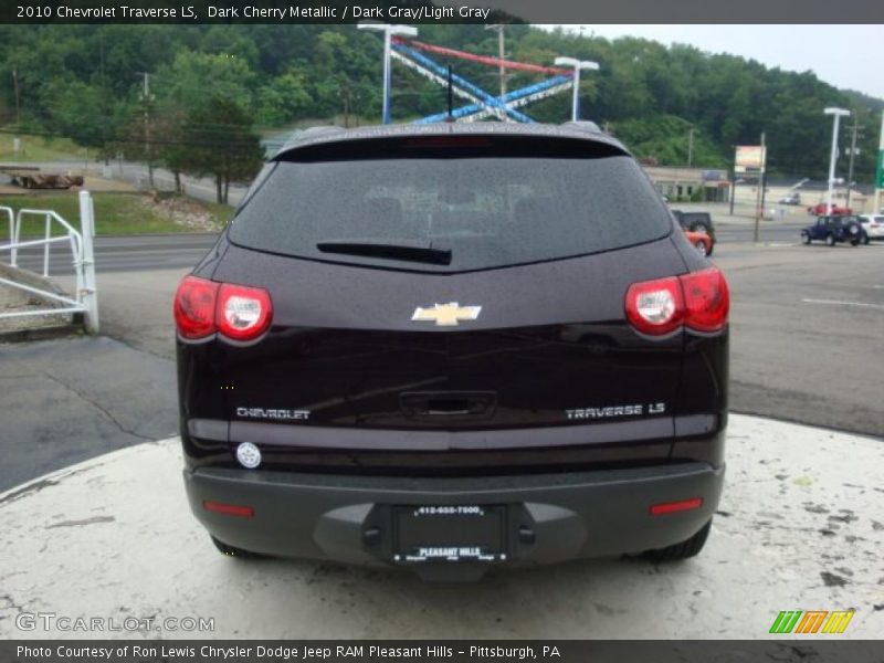 Dark Cherry Metallic / Dark Gray/Light Gray 2010 Chevrolet Traverse LS