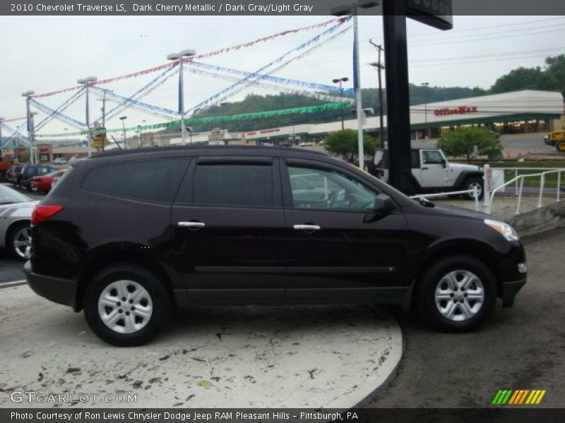 Dark Cherry Metallic / Dark Gray/Light Gray 2010 Chevrolet Traverse LS