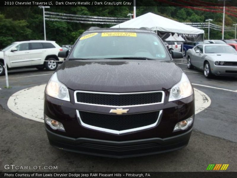Dark Cherry Metallic / Dark Gray/Light Gray 2010 Chevrolet Traverse LS