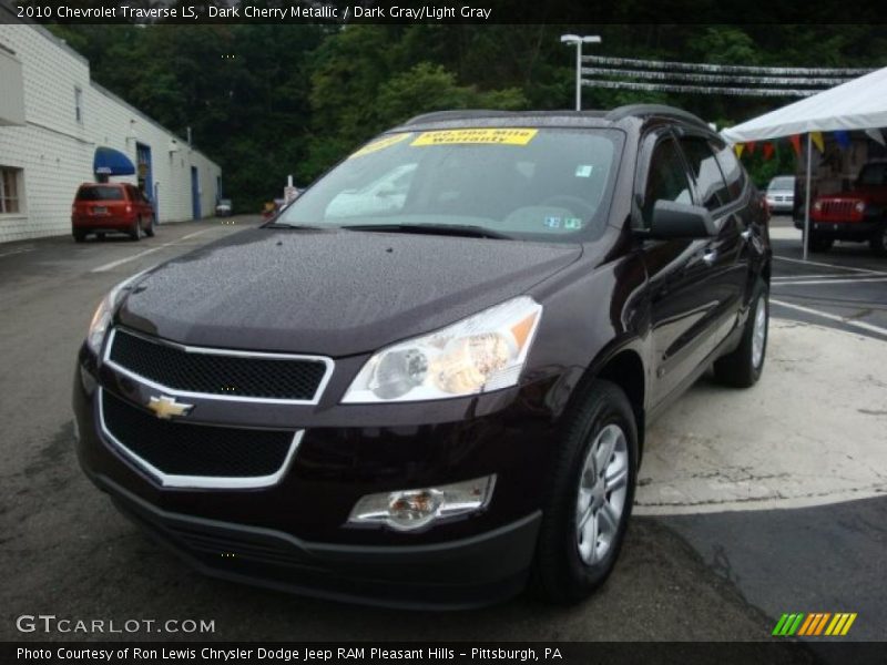 Dark Cherry Metallic / Dark Gray/Light Gray 2010 Chevrolet Traverse LS