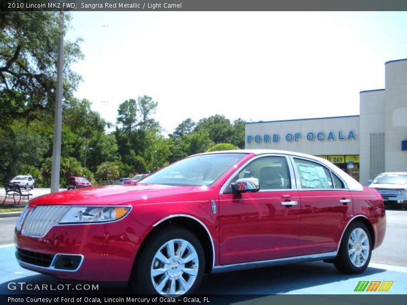 Sangria Red Metallic / Light Camel 2010 Lincoln MKZ FWD