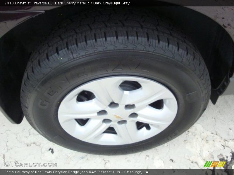 Dark Cherry Metallic / Dark Gray/Light Gray 2010 Chevrolet Traverse LS