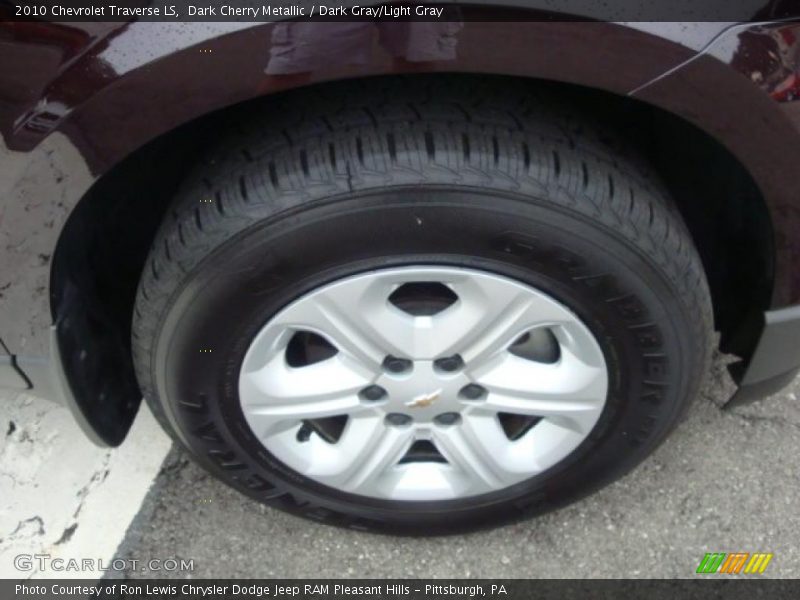 Dark Cherry Metallic / Dark Gray/Light Gray 2010 Chevrolet Traverse LS