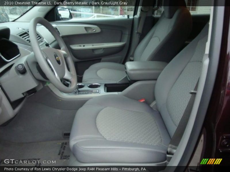 Dark Cherry Metallic / Dark Gray/Light Gray 2010 Chevrolet Traverse LS