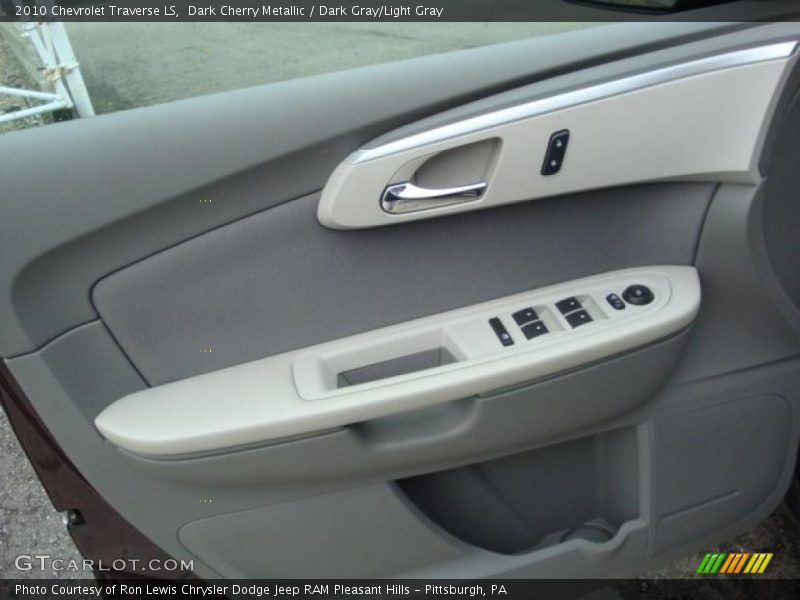 Dark Cherry Metallic / Dark Gray/Light Gray 2010 Chevrolet Traverse LS