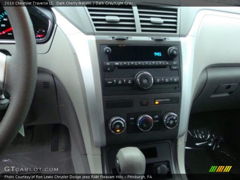 Dark Cherry Metallic / Dark Gray/Light Gray 2010 Chevrolet Traverse LS