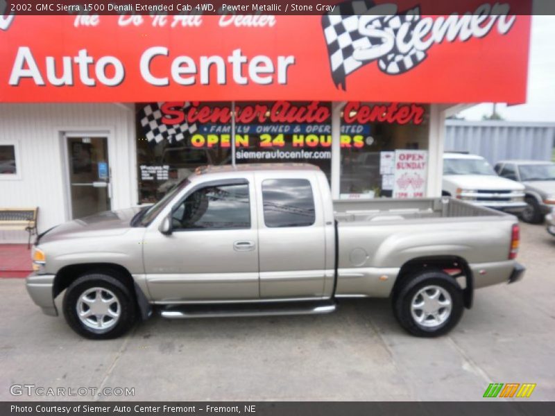 Pewter Metallic / Stone Gray 2002 GMC Sierra 1500 Denali Extended Cab 4WD
