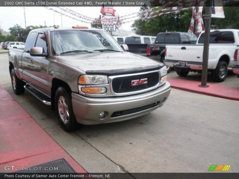 Pewter Metallic / Stone Gray 2002 GMC Sierra 1500 Denali Extended Cab 4WD
